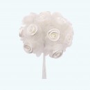 2.5" Diameter Stain Organza Flower 12X12 | Ivory